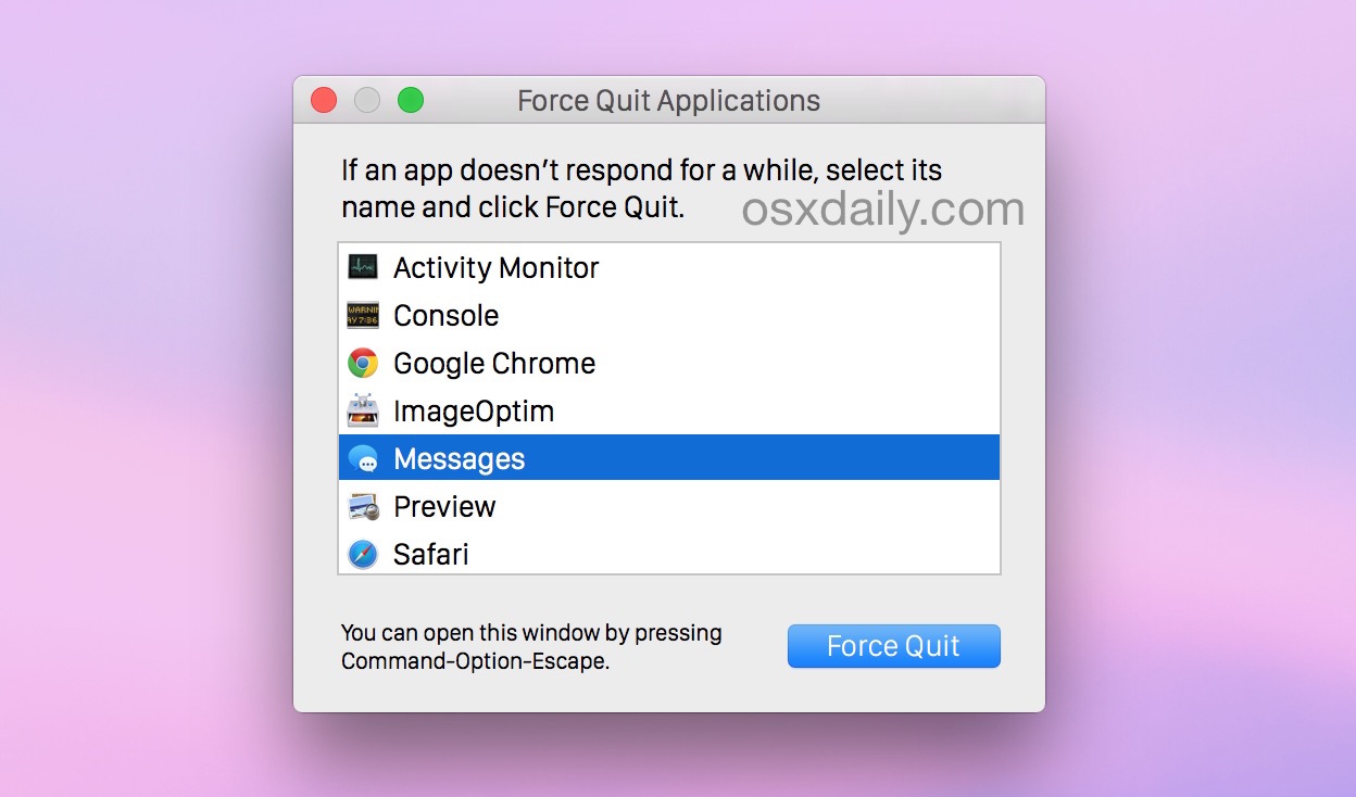 Mac app not responding to force quit